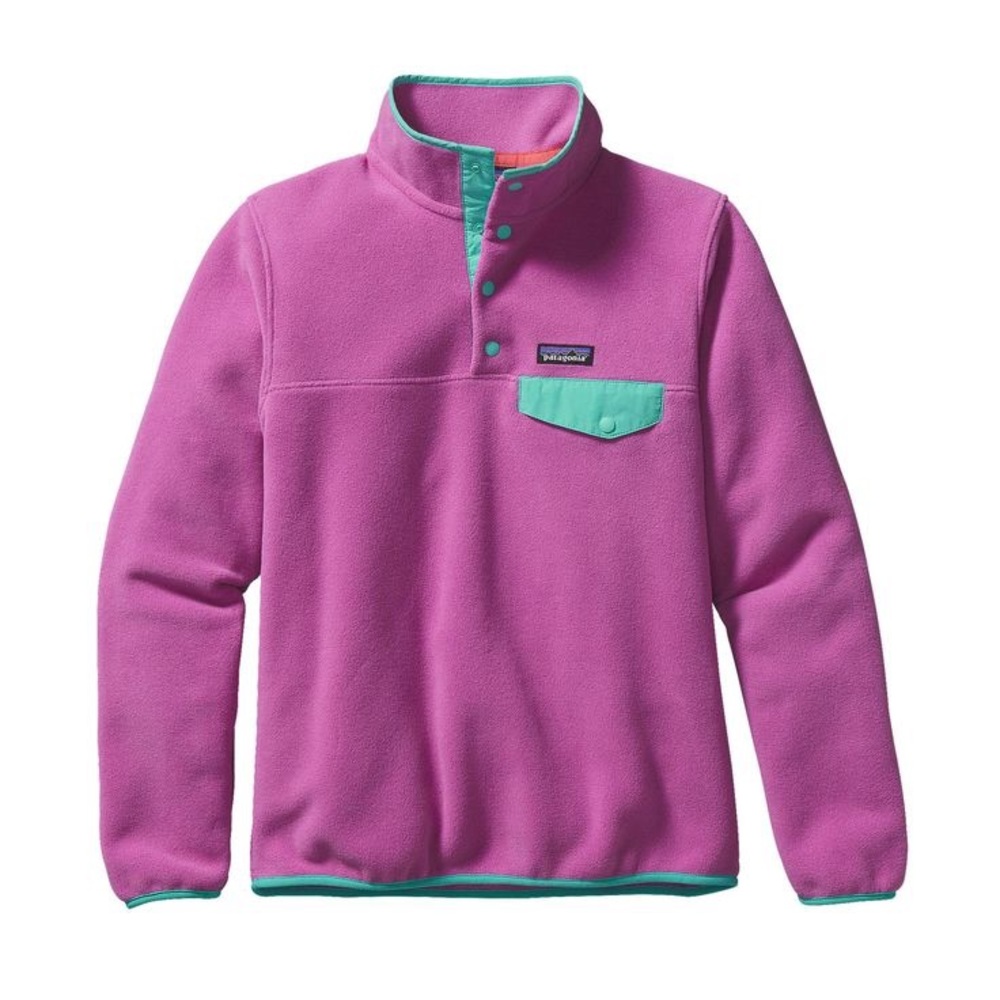 Mock Purple Patagonia Lightweight Synchilla Snap-T Fleece Pullover - Women's L